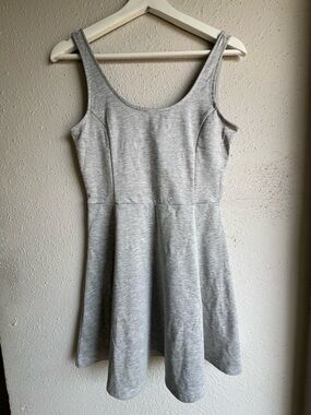 H&M Light Grey Scoop Neck Mini Dress